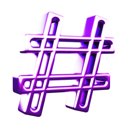 Hashtag forma abstracta  3D Icon