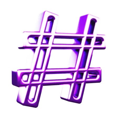 Hashtag forma abstracta  3D Icon