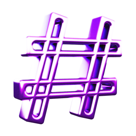 Forma abstrata de hashtag  3D Icon