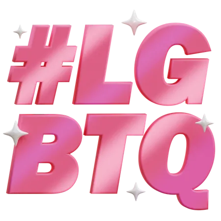 Hashtag lgbtq  3D Illustration