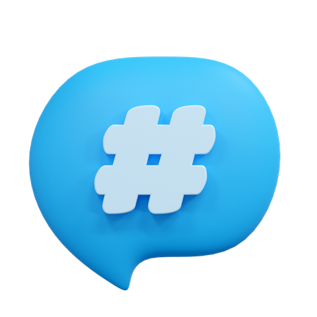 Mensaje hashtag  3D Icon