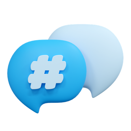 Mensaje hashtag  3D Icon