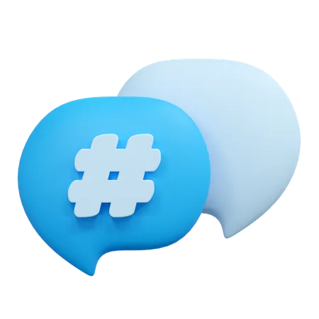 Mensaje hashtag  3D Icon