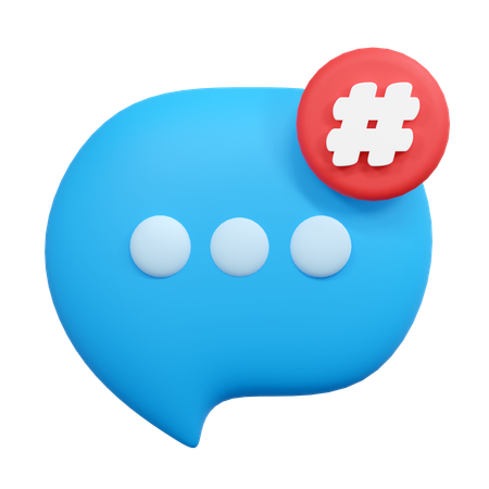 Hashtag message  3D Icon