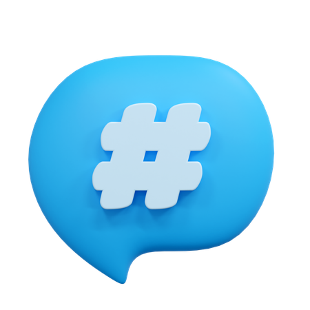 Hashtag message  3D Icon