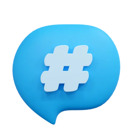 Hashtag Message 3D Icon