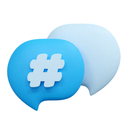 Hashtag Message 3D Icon