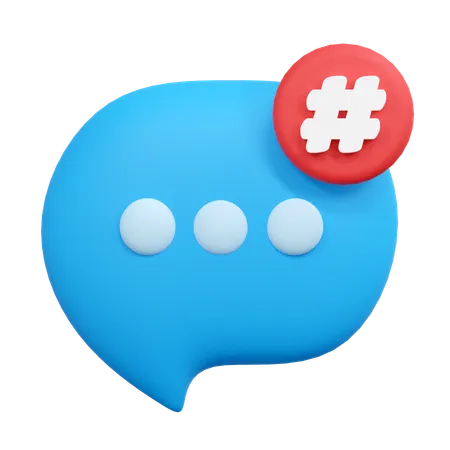 Hashtag message  3D Icon