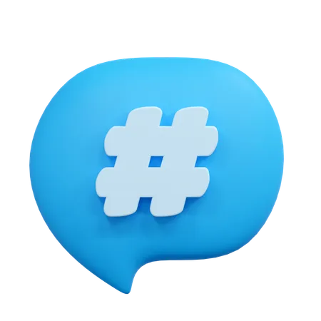 Hashtag message  3D Icon