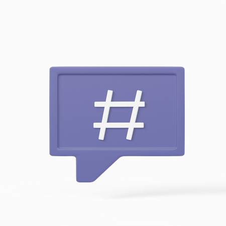 Hashtag Message  3D Icon