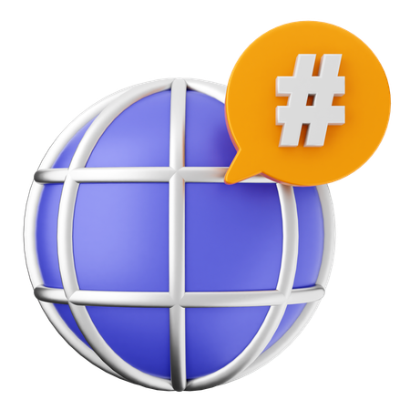 Hashtag mondial  3D Icon