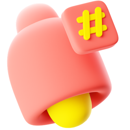 Hashtag Notification Bell  3D Icon