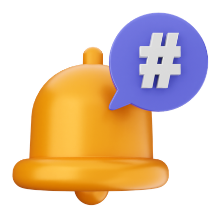 Cloche de notification de hashtag  3D Icon