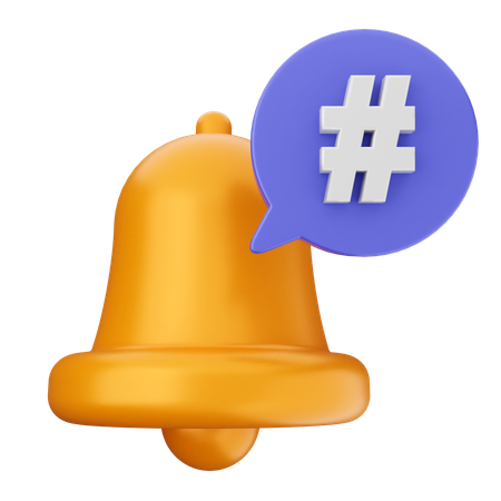 Cloche de notification de hashtag  3D Icon