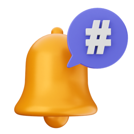 Cloche de notification de hashtag  3D Icon