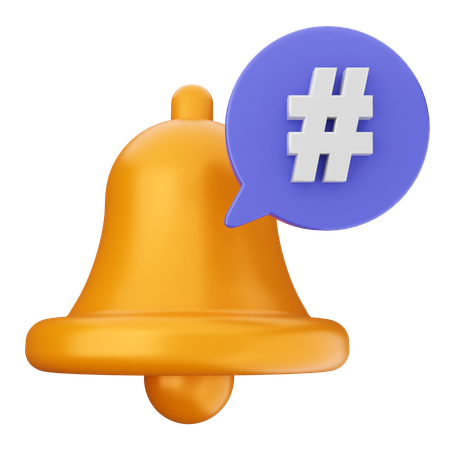 Cloche de notification de hashtag  3D Icon