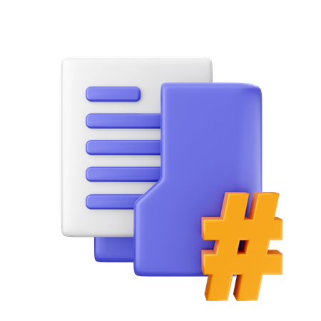 Hashtag de pasta  3D Icon