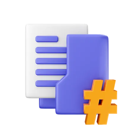 Hashtag de pasta  3D Icon