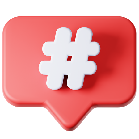 Hashtag-Schaltfläche  3D Icon