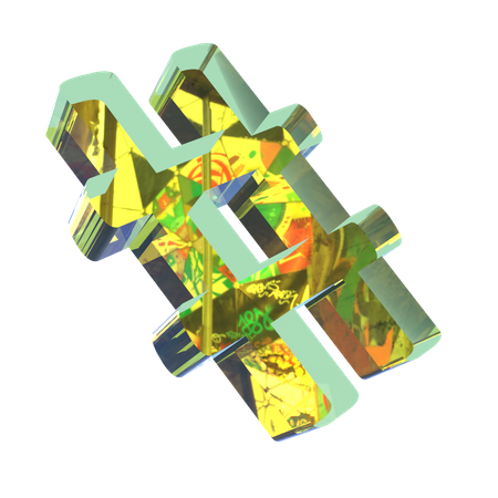 Hashtag Shape  3D Icon