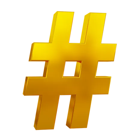 Hashtag Sign  3D Icon