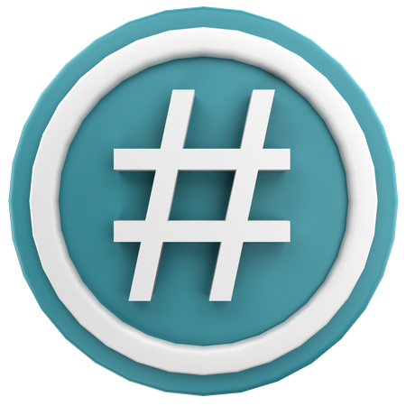 Hashtag Sign  3D Icon