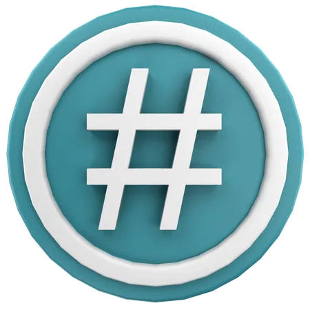 Hashtag Sign  3D Icon