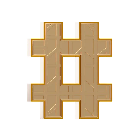 Hashtag Sign  3D Icon