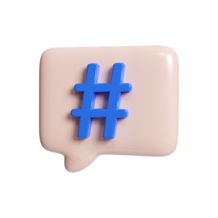 Hashtag Sign  3D Icon