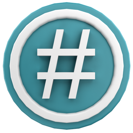 Hashtag Sign  3D Icon