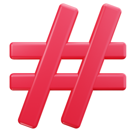 Hashtag Symbol  3D Icon