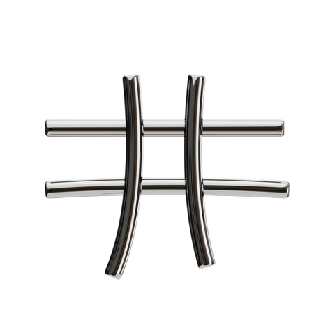 Hashtag Symbol  3D Icon