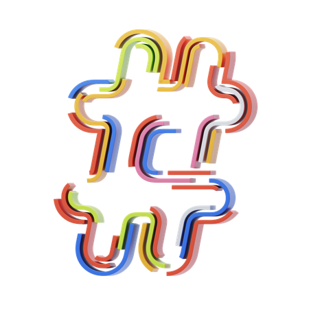 Hashtag Symbol  3D Icon