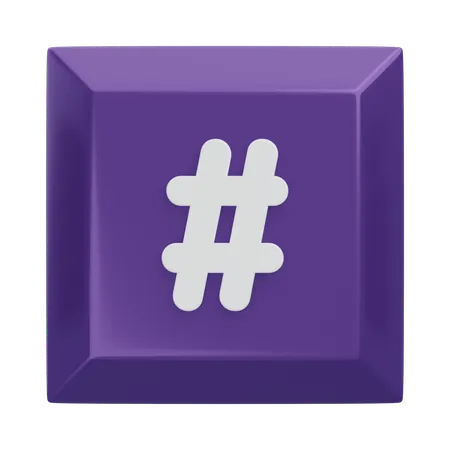 Tecla do teclado hashtag  3D Icon