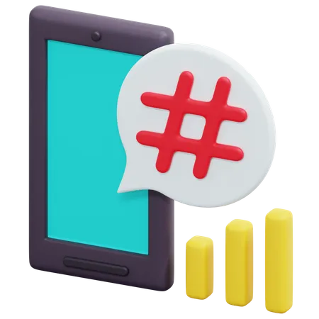 Tendance des hashtags  3D Icon
