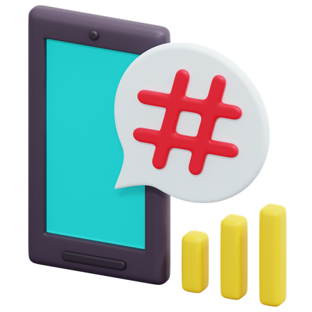 Hashtag tendencia  3D Icon