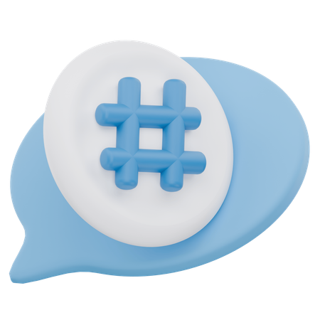 Hashtag Trending Social Media Topics  3D Icon