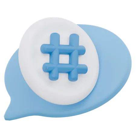 Hashtag Trending Social Media Topics  3D Icon