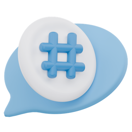 Hashtag Trending Social Media Topics  3D Icon