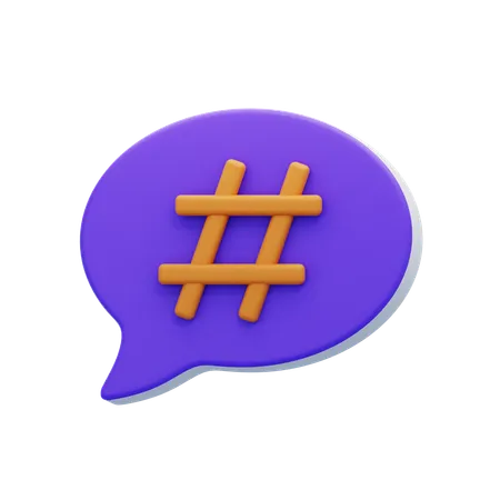 Hastag Chat Bubble  3D Icon