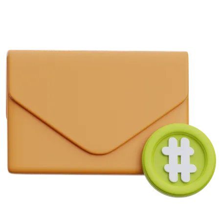 Hastag Mail  3D Icon