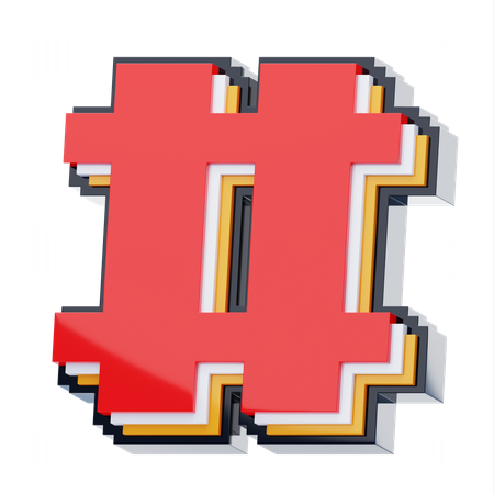 해시태그 심볼  3D Icon