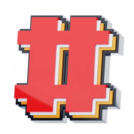 해시태그 심볼  3D Icon