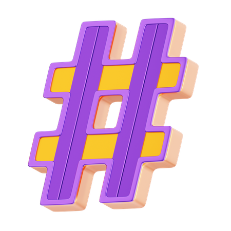 Hastag Symbol  3D Icon
