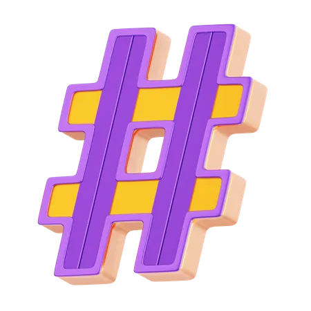Hastag Symbol  3D Icon