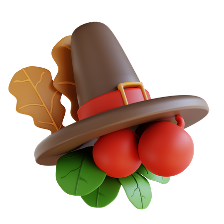 Hat And Cherry Ornament  3D Icon