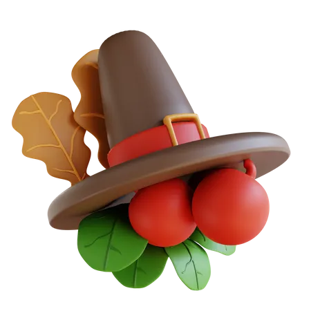 Hat And Cherry Ornament  3D Icon