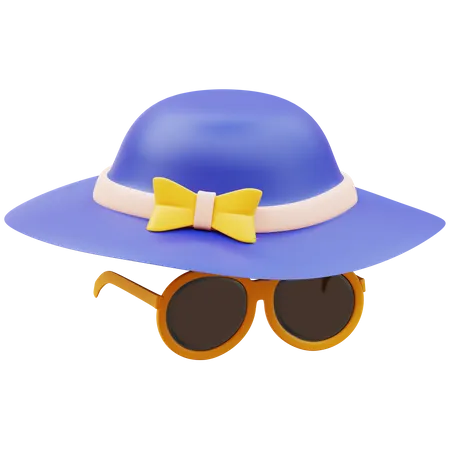 Hat and Sunglasses  3D Icon