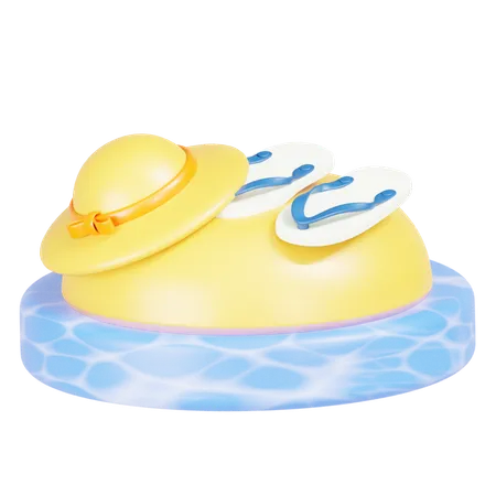 Hat in Beach  3D Icon