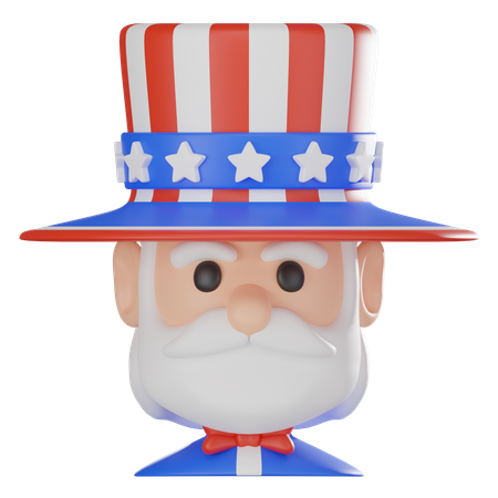 Hat Uncle Sam  3D Icon